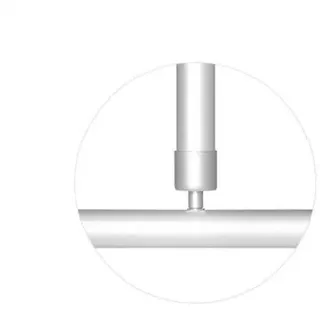 ALU DECKENHALTERUNG EXTRA LANG 120cm! FÜR WINKELSTANGE DUSCHSTANGE DUSCHVORHANGSTANGE BARRIEREFREI! UNDERSEILING OF CORNER ROD! (Silber matt)