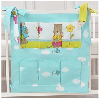 Baby-Delux Betttasche Aufbewahrungstasche Baby (1-tlg), Betttasche Babybetttasche Spielzeugtasche Organizer für Babybett weiß