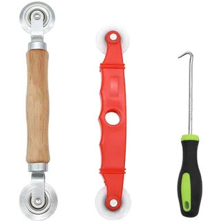 GYSRXS 3 Stück Werkzeug Einzieher Einroller für Keder Siebfenster Spline Roller Hand Spline Roller Rollwerkzeug mit Nylonräder Gummistreifen Haken für Fliegengitter Insektenschutz Ersatzteil