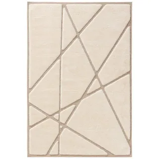 benuta Teppich Elvy, rechteckig, Höhe: 11 mm, Hochflor Teppich Wohnzimmer, Geometrische Muster, Flauschig, Modern beige Ø 0 cm x 200 cm x 300 cm x 11 mm