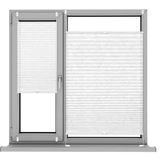 Plissee nach Maß zum Kleben, 45 x 60 cm Sicht- und Sonnenschutz, Sonnenschutz Jalousie Klemmfix ohne Bohren, für Fenster & Tür ohne Bohren, Weiß