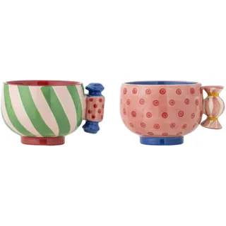 Bloomingville 2er Set Tassen Caramella Weihnachten, Ø 9,5xH7 cm