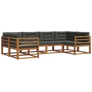 vidaXL Outdoor-Sofagarnitur 6-tlg. Natur/Anthrazit