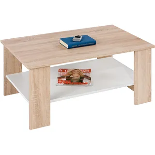 Couchtisch - Sonoma Eiche - weiß - 90 cm breit