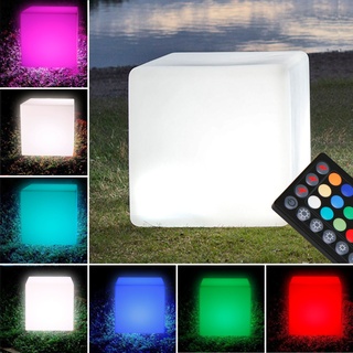 Leuchtwürfel | B:H 50 x 50 cm | RGB LED | Outdoor | Fernbedienung | LED Sitzwürfel, Würfelleuchte, Würfellampe