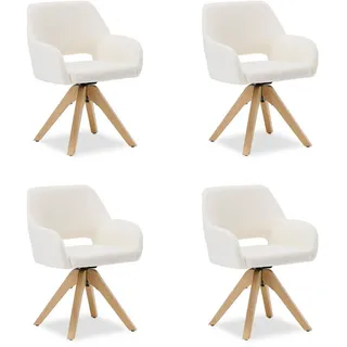 Homestyle4u Esszimmerstuhl Teddystoff beige 4er Set