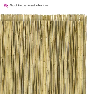 None Sichtschutzmatte Holz 100 x 600 cm Beige