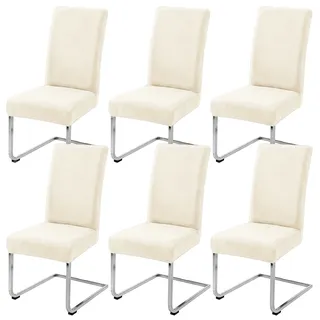 LANSHENG Samt Stuhlhussen 6er Set, Waschbar Stuhlbezug Schwingstühle, Beige | Waschbar Stuhlhussen Schwingstühle, Stretch Stuhl Überzug für Esszimmerstühl, Küche, Restaurants, Hotels