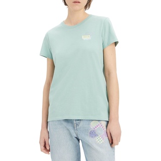 Levi's Damen The Perfect Tee T-Shirt, Mini Bw Hits Granite Green, L