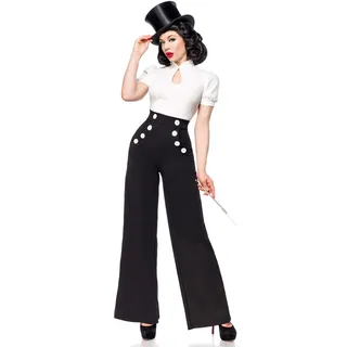 Marlene Hose mit hohem Bund,Schwarz/Weiss,XL - XL