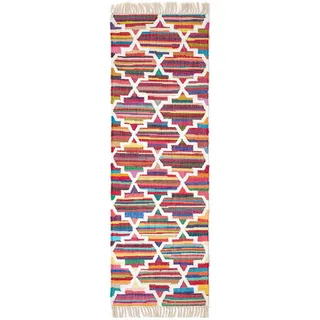Homescapes Flickenteppich-Läufer, Mehrfarbig, Textil, Grafikmuster, Rechteckig, 66x200 cm, Teppiche & Böden, Teppiche, Teppichläufer