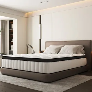 GTIMEX Matratze, 7-Zonen-Federkernmatratze, 90 x 200 cm, 25 cm hoch, H3, orthopädische Matratze, mit Spannbettlaken, 9-seitiges atmungsaktives Material, für Kinder und Erwachsene