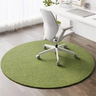Highdi Bodenschutzmatte Bürostuhl, Rund Bürostuhl Unterlage rutschfest Kratzfest Bodenmatte Stuhlunterlage, Grün Bürostuhlunterlage Schreibtischstuhl Unterlage Teppich (Grün,Ø 100cm)