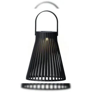 Lumineo Laterne Kunststoff 14x18 cm Solar LED schwarz