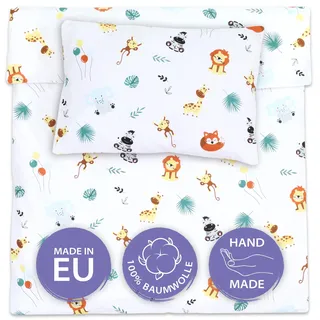 Kinderbettwäsche Baby Bettwäsche 90x120 cm aus Baumwolle - Kinder Set von Duvet Cover 90 x 120 und Kissenbezug 40x60 cm Junge und mädchen babybettwäsche bettbezug für Kleinkind Oeko-Tex