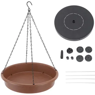 30,5 Cm Solar-vogeltränke Zum Aufhängen Mit 1,5-w-springbrunnen – Elegantes, Rundes Design Und Verstellbarer Wasserstrahl Für Den Garten