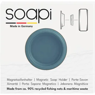 Soapi - Schwebender Seifenhalter Magnet zum Kleben - Wand Magnethalter für Seife - Ablage Seifenschale Magnetseifenhalter ohne Bohren/Saugnapf (1, Petrol)
