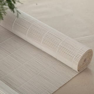 Weiß Bambusrollo Sonnenschutz Sichtschutz Rollo Seitenzugrollo Raffrollos, Natur Holzrollos,für Fenster und Türen,Anpassbar (80 x 230 cm)