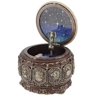 MAGT Spieluhr Vintage, 12 Sternbilder Spieluhr mit Sternbildern Rotierende Göttin Funkelnden LED Lichter, Geschenke für Weihnachten Valentinstag Geburtstag (Waage)