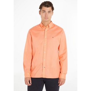Tommy Hilfiger Langarmhemd FLEX POPLIN RF SHIRT mit Tommy Hilfiger Labelschild innen an der Knopfleiste rosa S