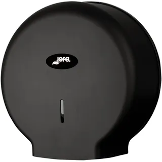 Jofel - Mittelgroßer industrieller Toilettenpapierrollenhalter, 300m Rollenpapierspender, 220mm Durchmesser, 45mm Spindel, Ideal für öffentliche Toiletten, Hochwertiges ABS, AE57600-MT Schwarz Matt