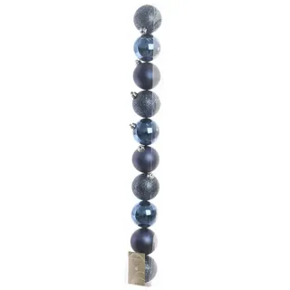 Kaemingk Unzerbrechliche Weihnachtskugeln Nachtblau 6 Cm - Set Von 10 (3 Glänzend, 3 Matt, 4 Glitzernd)