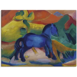 Leinwandbild ARTLAND "Blaues Pferdchen Kinderbild. 1912." Bilder Gr. B/H: 80 cm x 60 cm, Tiere, 1 St., bunt Leinwandbilder auf Keilrahmen gespannt
