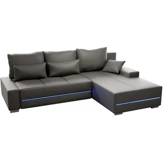 Juskys Sofa Davos mit LED - Hellgrau