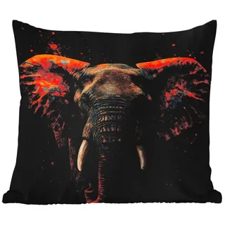 MuchoWow Dekokissen Elefant - Orange - Ohren, Kissenhülle für den Außenbereich, Outdoor, Kissen, 60x60 cm Quadratisch | 60 cm x 15 cm x 60 cm