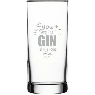 4youDesign Gin Glas mit lustigem Spruch | You Are The Gin to My Tonic | Geschenkidee für Männer und Frauen | Geschenk zum Geburtstag, Weihnachten, Valentinstag | Füllmenge 485 ml
