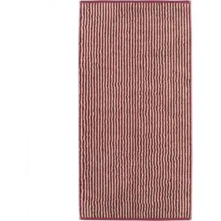 CAWÖ Two-Tone Stripes Handtuch 50 x 100 cm rot