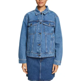 ESPRIT Damen 992ee1g311 Jacke, Blue Medium Washed, S EU - S