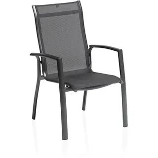 2er Set Kettler Legato Curve Silver Line Stapelsessel - Anthrazit