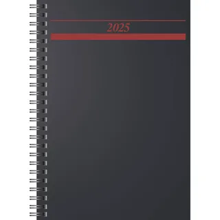 rido/idé Buchkalender Modell Timing 1 (2025), 1 Seite = 1 Tag, A5, 464 Seiten, Schaumfolien-Einband, schwarz