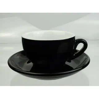 Nuova Point Cappuccinotasse dickwandig, schwarz, max 200 ml, 2-tlg., Porzellan schwarz