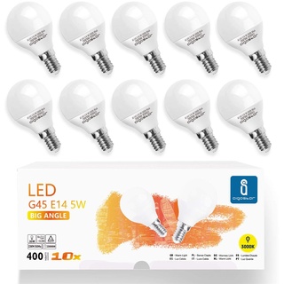 Aigostar E14 LED Birne 5W, Warmweiss 3000K, 420 Lumen, Lampe G45 Leuchtmittel E14, 180 Grad Abstrahlwinkel, Nicht Dimmbar - 10er Set