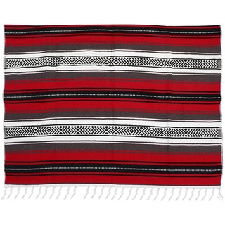 BESPORTBLE Sofakissen Gewebte Decken Mexikanische Decke Farbige Multifunktionale Dekorative Yoga-Decke für Autosofa Schlafzimmer Strand Camping im Freien (Rot 130X180cm) Decke Mit Quaste