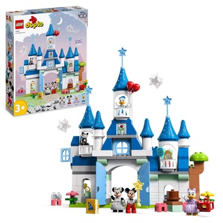 LEGO DUPLO Disney 3-in-1-Zauberschloss, BAU-Spielzeug mit Micky Maus, Minnie, Donald Duck und Daisy Figuren, für Kleinkinder und Kinder ab 3 Jahren, Disney's 100. Jubiläum-Set 10998