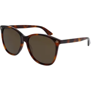 Gucci Damen GG0024S 002 Sonnenbrille, Braun (Avana/Brown), 58 - 58 (XL)