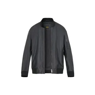 Boss Orange Herren Lederjacke schwarz, schwarz, Frühjahr/Sommer 2026