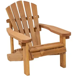 Kinder Adirondack Stuhl Holz, imprägniert, 50x60x61 cm, belastbar bis 40 kg | SG SiestaGarden Gartenstuhl für Kinder aus massivem Kiefernholz, PEFC, Outdoor Kindersessel, Braun