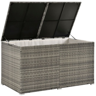 Juskys Polyrattan Auflagenbox Ikaria 950 L mit Deckel & Innenplane – Garten Kissenbox Gartenbox
