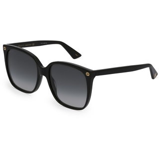 Gucci GG0022S Damen-Sonnenbrille Vollrand Eckig Kunststoff-Gestell, schwarz