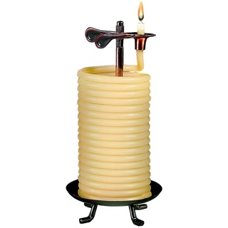 Candle by the Hour Citronella-Kerze, 80 Stunden Umweltfreundliches, natürliches Bienenwachs mit Baumwolldocht, Metall, gelb, Candle