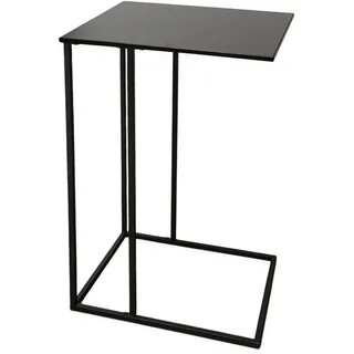 Spetebo Metall Beistelltisch in C Form schwarz - 58 x 40 cm
