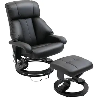Homcom Massagesessel, Schwarz, Leder, 80x102x76 cm, Wohnzimmer, Sessel, Relaxliegen