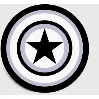 Lily&her friends - Fashion Captain America Grey Shield Pentagramm Schlafzimmer Wohnzimmer Kurz Kristall Samt Runde Matte Teppich Bodenmatte Baby Krabbelunterlage (Grauschild, Durchmesser: 120 cm)