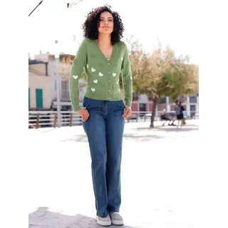 Inspirationen Strickjacke in Eucalyptus-Ecru-gemustert 54