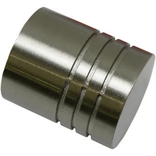 GARDINIA Gardinenstangen-Endstück Zylinder 1-läufig Ø 20 mm Edelstahl-Optik