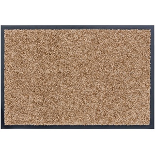 ASTRA Hochwertige Schmutzfangmatte - Fussmatte innen - bei 30° C waschbare Fußmatte - Rutschfester Läufer - Teppich Küche - Flur - Sand 90x250 cm